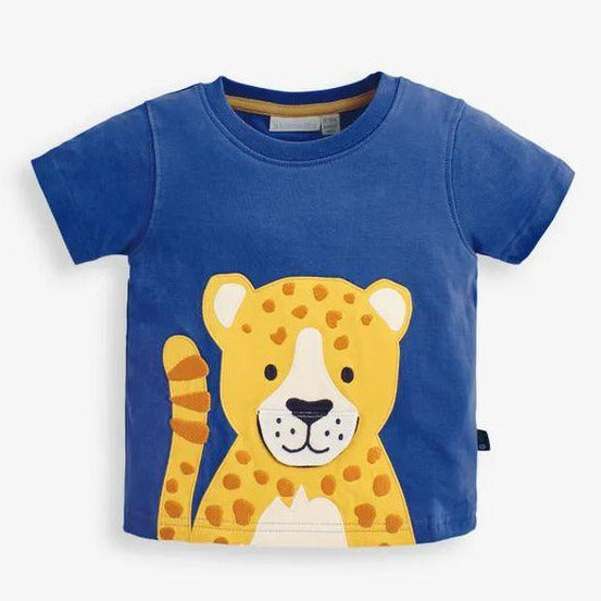 Jojo Maman Bebe Kids Boy's Cheetah T-Shirt - Indigo