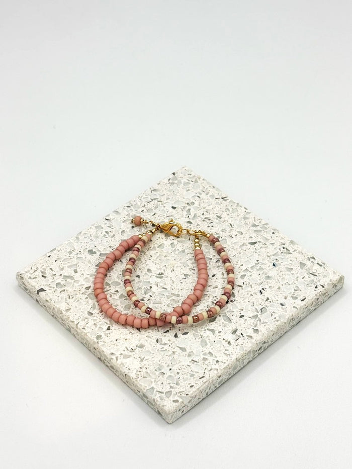 Quill and Goose Pattern Double Strand - Blush