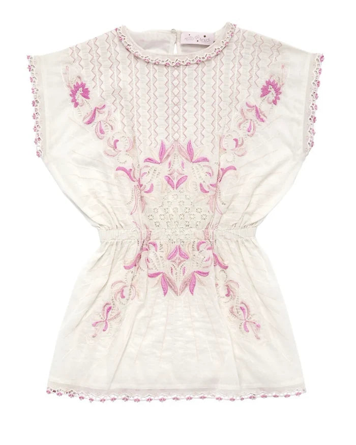 Tutu Du Monde Girl's COPACABANA Samba Embroidered Kaftan - Milk
